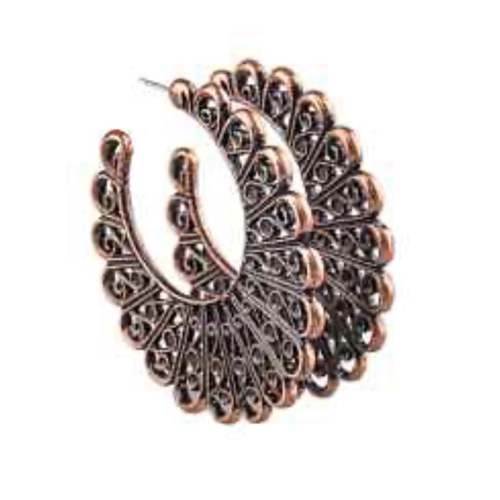 paparazzi Copper-Tone Filigree Hoop Earrings
